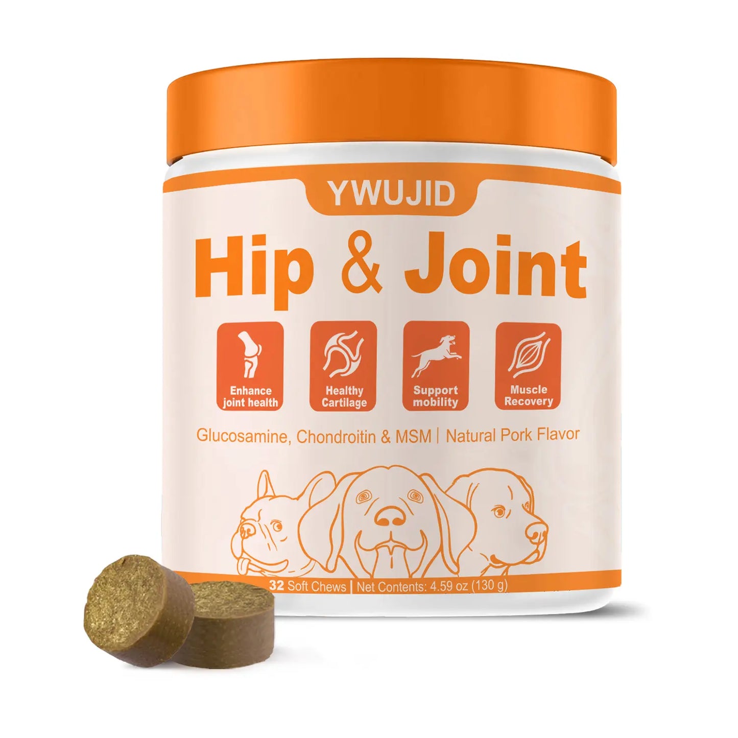 Chondroitin Joint Supplement for Dogs, Glucosamine for Dogs Hip and Joint Supplement Chews