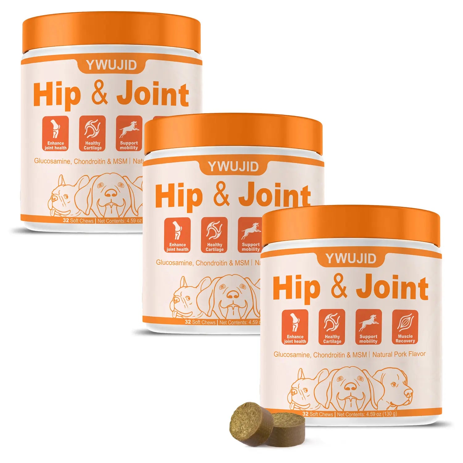 Chondroitin Joint Supplement for Dogs, Glucosamine for Dogs Hip and Joint Supplement Chews