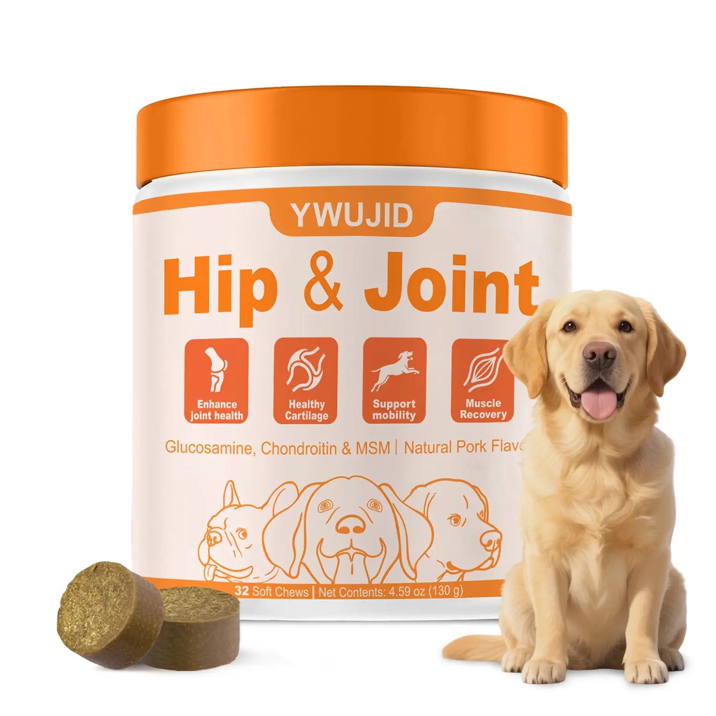 Chondroitin Joint Supplement for Dogs, Glucosamine for Dogs Hip and Joint Supplement Chews