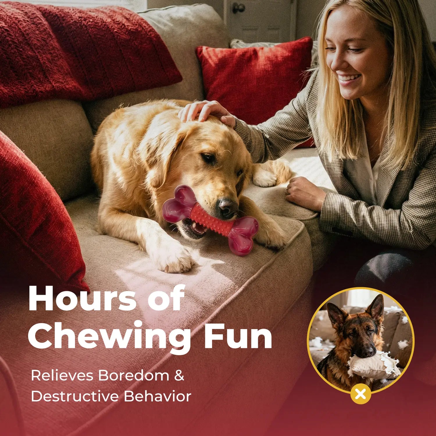 Apasiri Durable Chew Toy for Strong Dogs, Sturdy Toy for Large Breeds, Indestructible Chew Toy, Interactive Dog Toy, Dog Teeth Grinding Toy, Large Dog Toy, Dog Birthday Toy