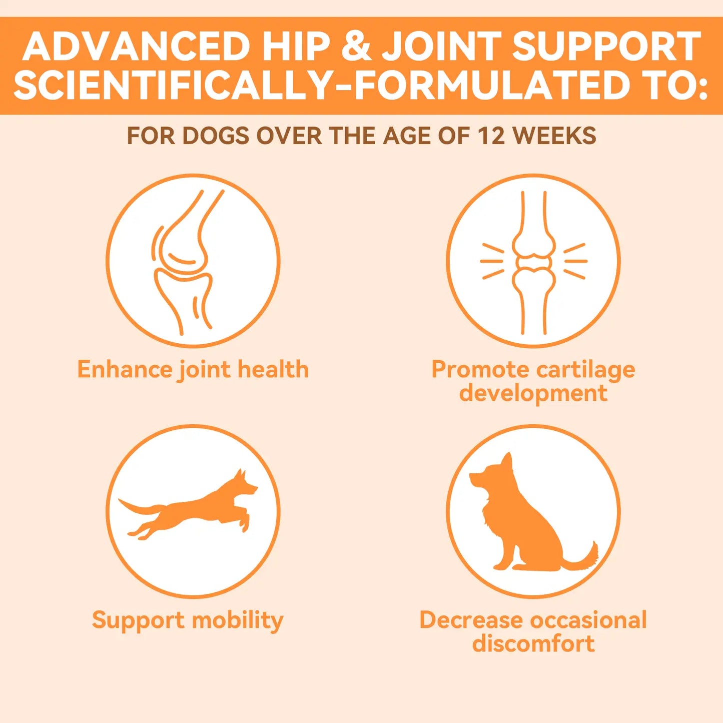 Chondroitin Joint Supplement for Dogs, Glucosamine for Dogs Hip and Joint Supplement Chews
