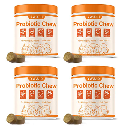 8-In-1 Multivitamin Soft Chews for Dogs – Probiotics, Gut & Immune Support – Natural Pork Flavor