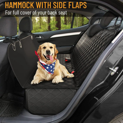 Dog Car Seat for Large Medium Dogs Waterproof Back Seat Extender with Side Flaps for Easy Entry & Exit - Black 147Cm X 137Cm,Automotive Accessories for Dogs, Car Stuff