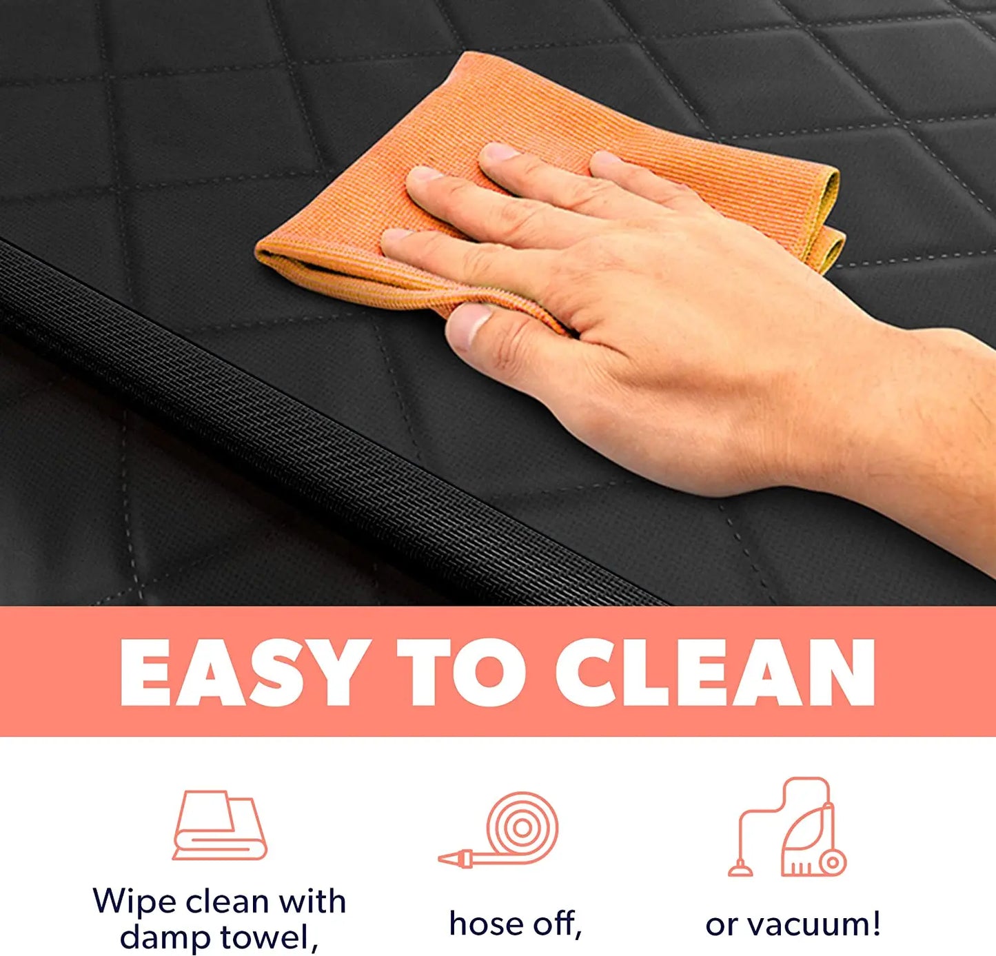Dog Car Seat for Large Medium Dogs Waterproof Back Seat Extender with Side Flaps for Easy Entry & Exit - Black 147Cm X 137Cm,Automotive Accessories for Dogs, Car Stuff