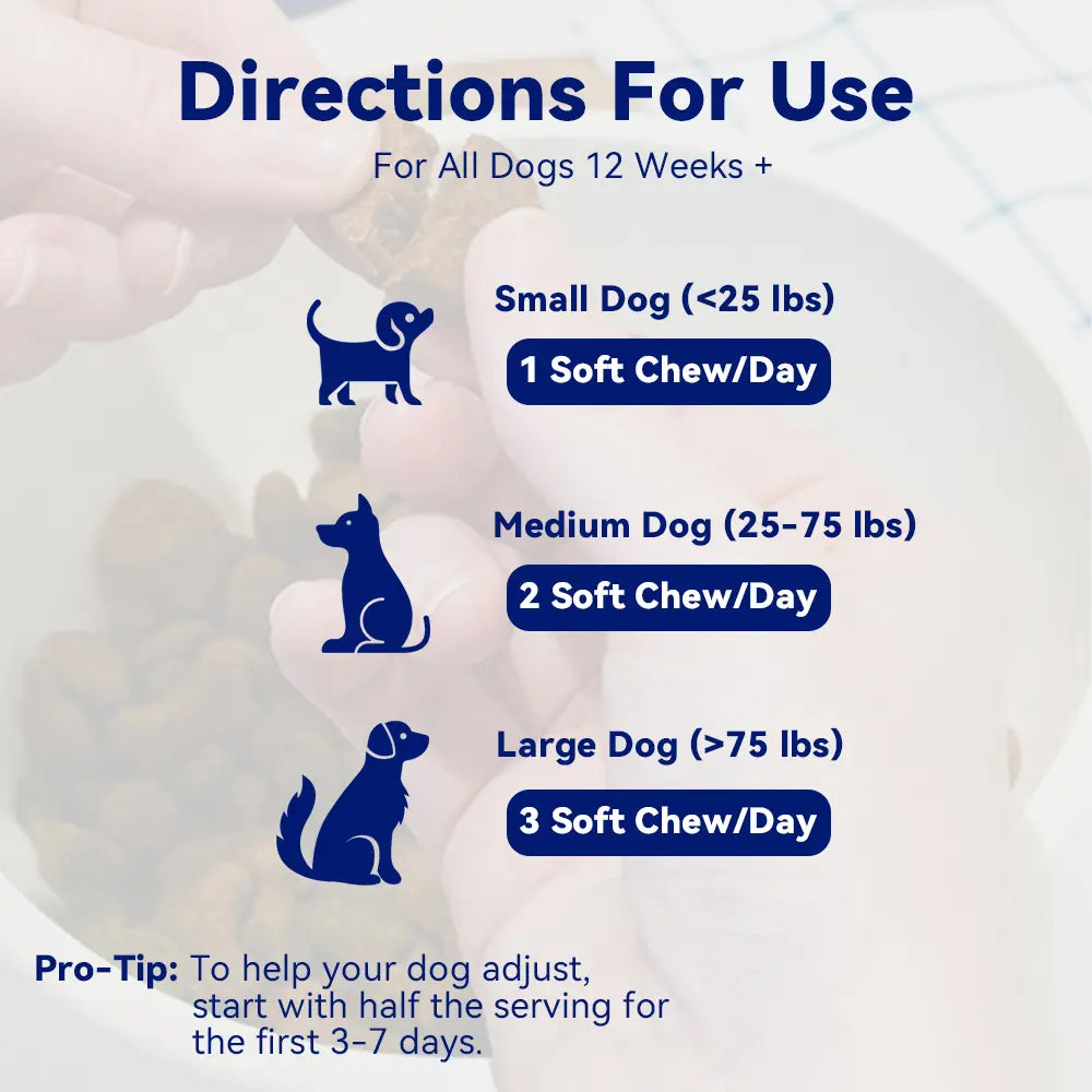 Dog Probiotic Supplement Chews | with Prebiotics, Fiber & Enzymes | Plant-Based Daily Formula