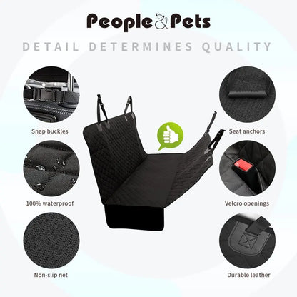 Dog Car Seat for Large Medium Dogs Waterproof Back Seat Extender with Side Flaps for Easy Entry & Exit - Black 147Cm X 137Cm,Automotive Accessories for Dogs, Car Stuff