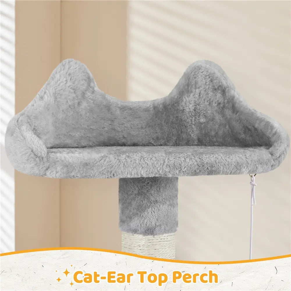 Yaheetech Cat Tree for Home, 54/34 Inch Multi-Level Cat Tower with Condo, Hammock, Tunnel & Scratching Post