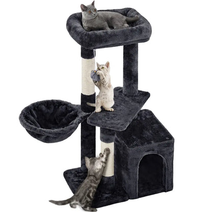 Yaheetech Cat Tree for Home, 54/34 Inch Multi-Level Cat Tower with Condo, Hammock, Tunnel & Scratching Post